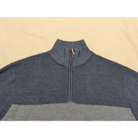 NWT Jeremy Argyle NYC Men's Merino Wool Blended 1/4 Zip Blue Sweater Mens XXL - Picture 5 of 8